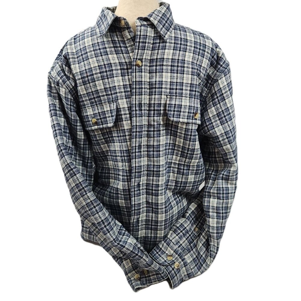 Red Head Sherpa-Lined Button-Up Plaid Shirt Jacket Men Size M